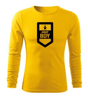 DRAGOWA Fit-T majica z dolgimi rokavi army boy, rumena 160g/m2