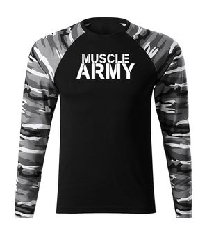 DRAGOWA Fit-T majica z dolgimi rokavi muscle army, metro 160g/m2