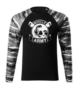 DRAGOWA Fit-T majica z dolgimi rokavi muscle army original, metro 160g/m2