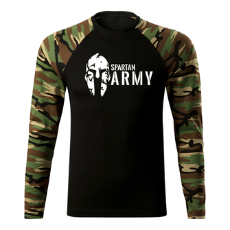 DRAGOWA Fit-T majica z dolgimi rokavi spartan army, woodland 160g/m2