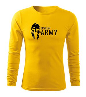 DRAGOWA Fit-T majica z dolgimi rokavi spartan army, rumena 160g/m2