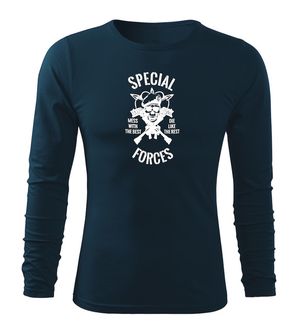 DRAGOWA Fit-T majica z dolgimi rokavi special forces, temno modra 160g/m2