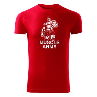 DRAGOWA fitnes majica muscle army man, rdeča 180 g/m2