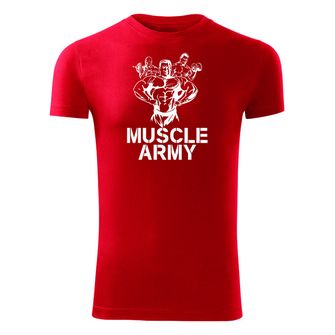 DRAGOWA fitnes majica muscle army team, rdeča 180 g/m2