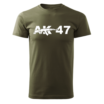 DRAGOWA majica s kratkimi rokavi ak47, olivno zelena 160g/m2