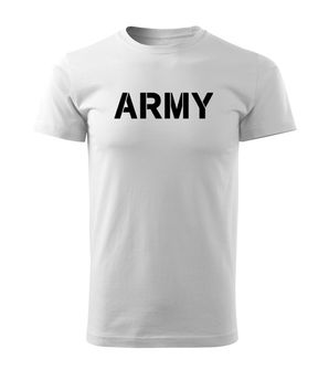 DRAGOWA majica s kratkimi rokavi army, bela 160g/m2