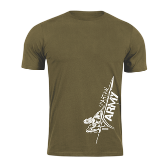 DRAGOWA majica s kratkimi rokavi spartan army Myles, olivna 160g/m2