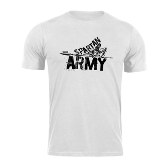DRAGOWA majica s kratkimi rokavi spartan army Nabis, bela 160g/m2