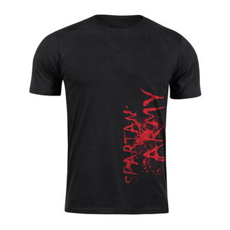 DRAGOWA majica s kratkimi rokavi spartan army RedWar, črna 160g/m2