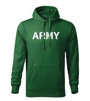 DRAGOWA moški pulover s kapuco army, zelena 320g/m2