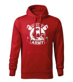 DRAGOWA moški pulover s kapuco muscle army original, rdeča 320g/m2