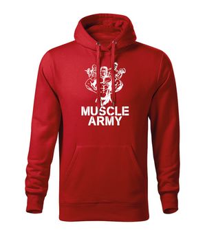 DRAGOWA moški pulover s kapuco muscle army team, rdeča 320g/m2