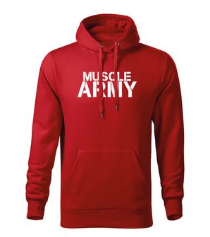 DRAGOWA moški pulover s kapuco muscle army, rdeča 320g/m2