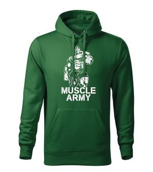 DRAGOWA moški pulover s kapuco muscle army man, zelena 320g/m2