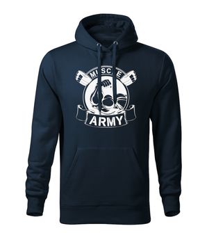 DRAGOWA moški pulover s kapuco muscle army original, temno modra 320g/m2