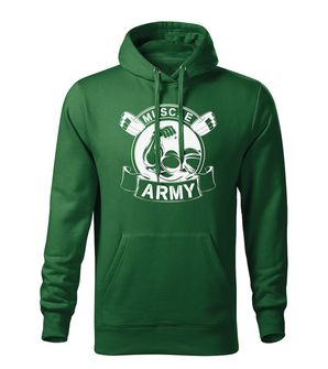 DRAGOWA moški pulover s kapuco muscle army original, zelena 320g/m2