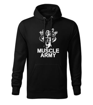 DRAGOWA moški pulover s kapuco muscle army team, črna 320g/m2