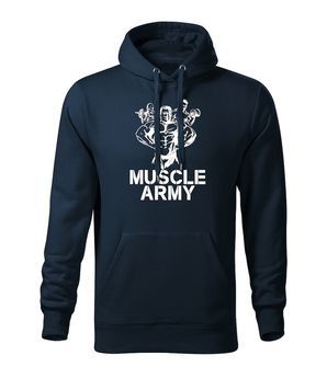 DRAGOWA moški pulover s kapuco muscle army team, temno modra 320g/m2