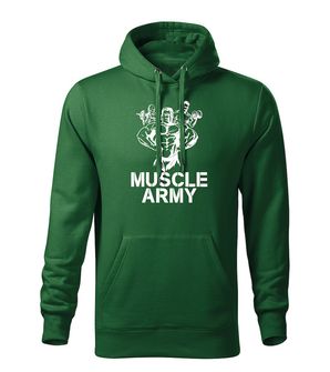 DRAGOWA moški pulover s kapuco muscle army team, zelena 320g/m2