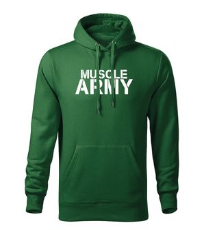 DRAGOWA moški pulover s kapuco muscle army, zelena 320g/m2