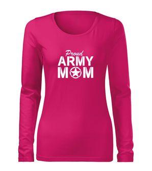 DRAGOWA Slim ženska majica z dolgimi rokavi army mom, roza 160g/m2