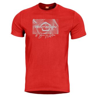 Pentagon Contour  tričko, rdeča