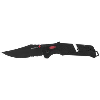 SOG Zaključni nož TRIDENT AT - Črna in rdeča - delno nazobčan