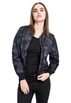 Urban Classics ženska light bomber jakna v maskirni izvedbi, darkcamo