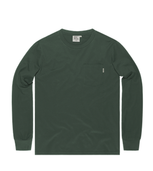 Vintage Industries Grantov žep majica z dolgimi rokavi, sivo-zelena