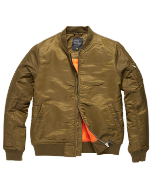 Bombažna jakna Vintage Industries Westford MA1, olivno rdeča