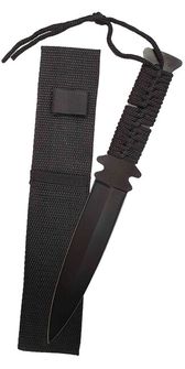 Metavni nož s črnim parakordom BC, črn