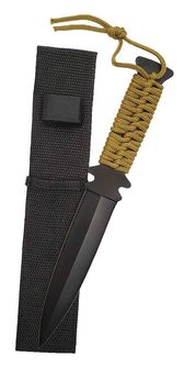 Metavni nož z oljčnim parakordom BC, črn