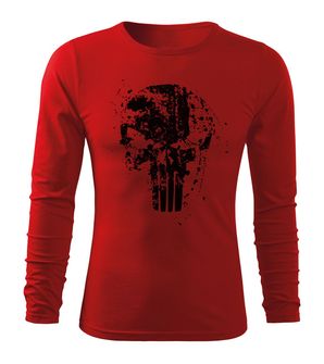 DRAGOWA Fit-T majica z dolgimi rokavi Frank The Punisher, rdeča 160g/m2