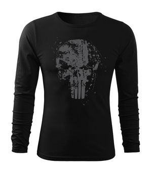 DRAGOWA Fit-T majica z dolgimi rokavi Frank The Punisher, črna 160g/m2