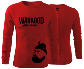 WARAGOD Fit-T majica z dolgimi rokavi StrongMERCH, rdeča 160g/m2