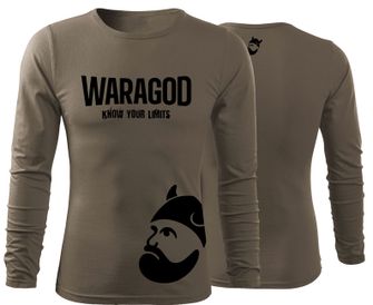WARAGOD Fit-T majica z dolgimi rokavi StrongMERCH, olivna 160g/m2