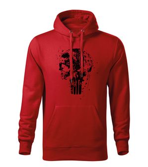 DRAGOWA moški pulover s kapuco Frank The Punisher, rdeča 320g/m2
