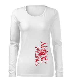 DRAGOWA Slim ženska majica z dolgimi rokavi War, bela 160g/m2